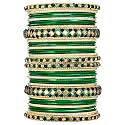 Peora Stone Studded Chuda Metal Bangles Set