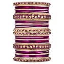 Peora Stone Studded Chuda Metal Bangles Set