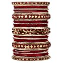 Peora Stone Studded Chuda Metal Bangles Set