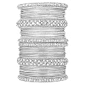 Peora Stone Studded Chuda Metal Bangles Set