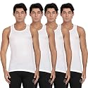 Pepe Jeans Men's Solid Cotton Regular Fit Vest | Pack of 4 Ribbed Sleeveless Tank Tops for Everyday Innerwear & Casual Use | Soft Breathable Fabric | Round Neck | Comfortable All-Day Wear & Fit