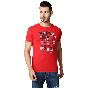 Pepe Jeans Mens Cotton Fitted Crew Neck