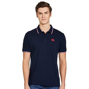Pepe Jeans Mens Geometric Regular Fit Polos