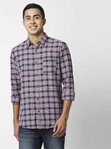 Pepe Jeans Men Checkered Casual Blue Shirt