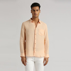 Pepe Jeans Men Solid Casual Orange Shirt