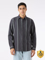 Pepe Jeans Men Striped Casual Grey Shirt