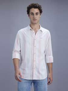 Pepe Jeans Men Striped Casual Pink Shirt
