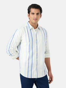 Pepe Jeans Men Striped Casual White Shirt