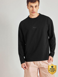 Pepe Jeans Printed Men Round Neck Black