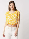 Pepe Jeans Printed Women Crew Neck Yellow