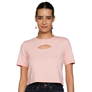 Pepe Jeans Solid Cotton Round Neck Womens