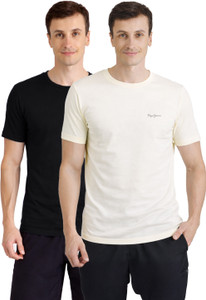 Pepe Jeans Solid Men Round Neck Black