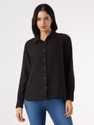 Pepe Jeans Women Solid Casual Black Shirt