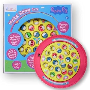 peppa pig musical rotating fishing game - underwater adventure toy for kids 3  battery powered with 4 fishing poles amp 21 fishes  fun educational amp interactive play for boys amp girls