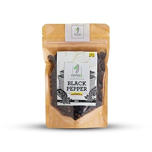 pepperin - black peppercorns whole jumbo  100 natural sabut kali mirch  100 chemical-free  wayanad origin - 100gm