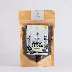 pepperin black peppercorns whole jumbo  100 natural sabut kali mirch  100 chemical-free  wayanad origin - 250gm