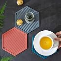 pepplo Silicone Table Mat,Silicone Trivet Non-Slip,Kitchen Table Pad Multi-Purpose Hot Pads, Spoon Rest, Cooking &amp; Dining,Random Color (Set of 3, Triangle)