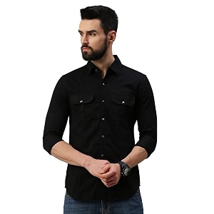 Peppyzone Mens Regular Fit Cargo Shirt