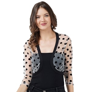 PepTrends Womens Nylon Blend Collared Neck Shrug