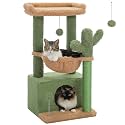 PEQULTI 4-in-1 Cactus Cat Tree for Kittens &amp; Small Cats, 33in Green Tower