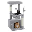 PEQULTI 4-in-1 Cat Activity Tree for Kittens & Small Cats, 33in Grey Tower