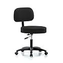 Perch Basic Exam Stool, Casters, 18.5-24", Black Fabric