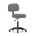 Perch Basic Exam Stool, Casters, 21-28.5", Cinder