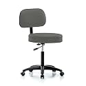Perch Basic Exam Stool, Casters, 21-28.5", Charcoal