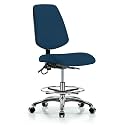 Perch ESD Chair, Large Back &amp; Foot Ring, Glides, 26.25-36", Royal Blue