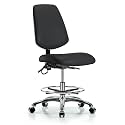Perch ESD Chair with Large Back with Foot Ring, Glides, 26.25-36", Black