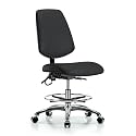 Perch ESD Chair with Large Back with Foot Ring, Glides, 21.5-29", Black