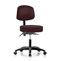 Perch Exam Stool, Casters, 18-23", Burgundy Fabric