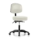 Perch Exam Stool, Casters, 18-23", Off-White