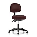 Perch Exam Stool, Casters, 18-23", Burgundy Vinyl