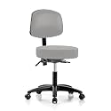 Perch Exam Stool, Casters, 18-23", Grey
