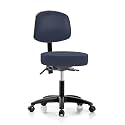Perch Exam Stool, Casters, 18-23", Imperial Blue