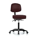 Perch Exam Stool, Casters, 20.75-28.75", Burgundy Vinyl