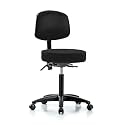 Perch Exam Stool, Casters, 20.75-28.75", Black Fabric