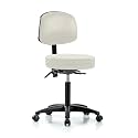 Perch Exam Stool, Casters, 20.75-28.75", Off-White