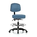 Perch Exam Stool with Foot Ring, Casters, 21-28.5", Colonial Blue