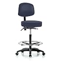 Perch Exam Stool with Foot Ring, Casters, 25-35", Imperial Blue