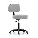 Perch Basic Exam Stool, Casters, 21-28.5", Grey