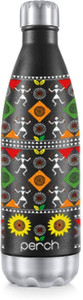 perch retro hot  cold vacuum insulated isi certified leakproof water bottle mandala 980 ml stainless steel flask