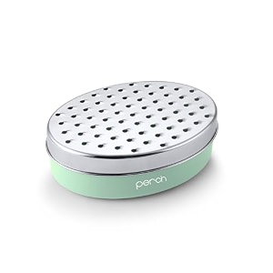 perch stainless steel multi-purpose grater with container - sea green  grater with storage box  easy to use amp clean  durable kitchen tool