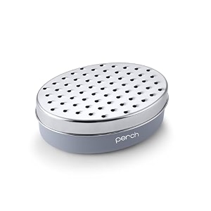 perch stainless steel multi-purpose grater with container - grey  grater with storage box  easy to use amp clean  durable kitchen tool