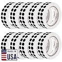 Perco Black Perforated Round Circle Dot Sticker 1/2-Inch Labels — 10 Rolls, 30,000 Stickers—Scrapbooks, Invitations for Cover-Up, Tiny Marking &amp; Minimalist Coding, Strong Adhesive—Made in USA