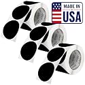 Perco Black Perforated Round Circle Dot Sticker 3-Inch Labels — 3 Rolls, 1,500 Stickers - Bold Signage, Logo Stickers, Warning &amp; Instruction Labels, Strong Adhesive - Made in USA