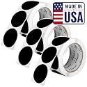 Perco Black Perforated Round Circle Dot Sticker 2-Inch Labels — 3 Rolls, 1,500 Stickers - Bold Branding, Logo Stickers, Warning &amp; Instruction Labels, Strong Adhesive - Made in USA