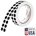Perco Black Round Circle Dot Sticker 1/2-Inch Labels with Perforation for Easy Tear-Off, 3,000/Roll—Scrapbooks, Invitations for Cover-Up, Tiny Marking &amp; Minimalist Coding, Strong Adhesive—Made in USA