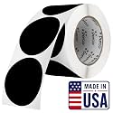 Perco Black Round Circle Dot Sticker 3-Inch Labels with Perforation for Easy Tear-Off, 500 Stickers per Roll - Bold Signage, Logo Stickers, Warning &amp; Instruction Labels, Strong Adhesive - Made in USA